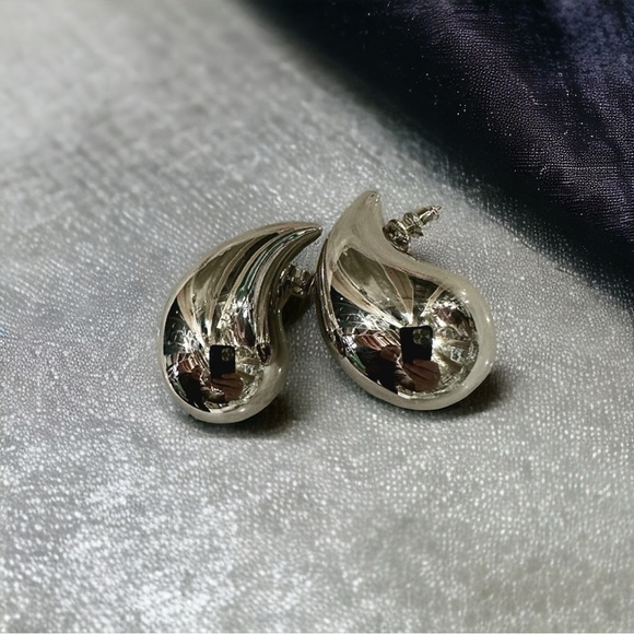 NEW Silver Stainless Steel Large Water Drop Statement Earrings Celeb Favorite - Picture 11 of 16